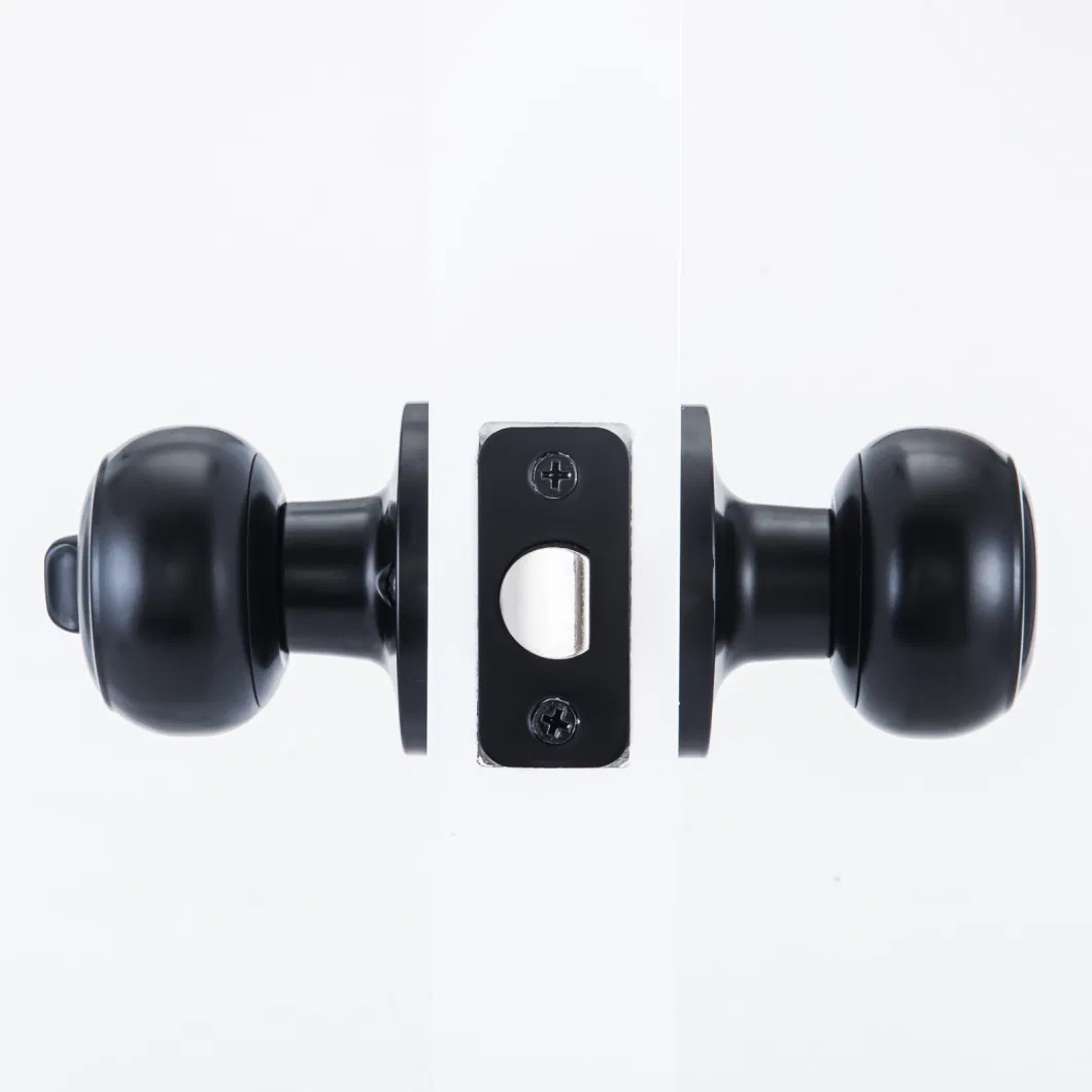 Black Knob Ball Privacy Door Handle Tubular Knobset Lock Bathroom Lock