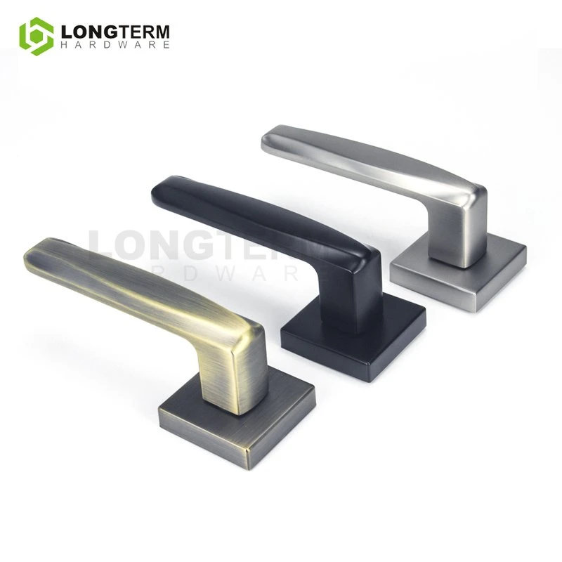 Modern Design Black Zinc Alloy Mortise Lock Handle Bedroom Wooden Door Handle