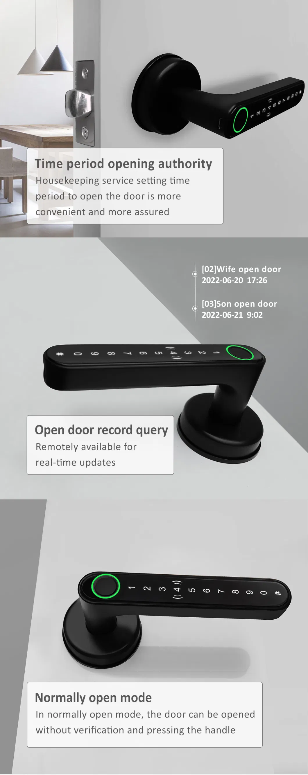 Home Digital Door Lock Level Smart Lock Biometric Keyless Entry Door Handle Fingerprint Lock