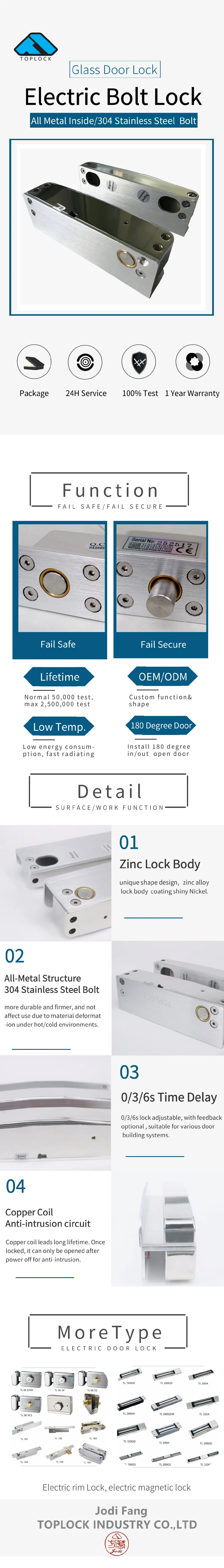 Glass Door Lock Electronic Bolt Lock with Access Control Keypad