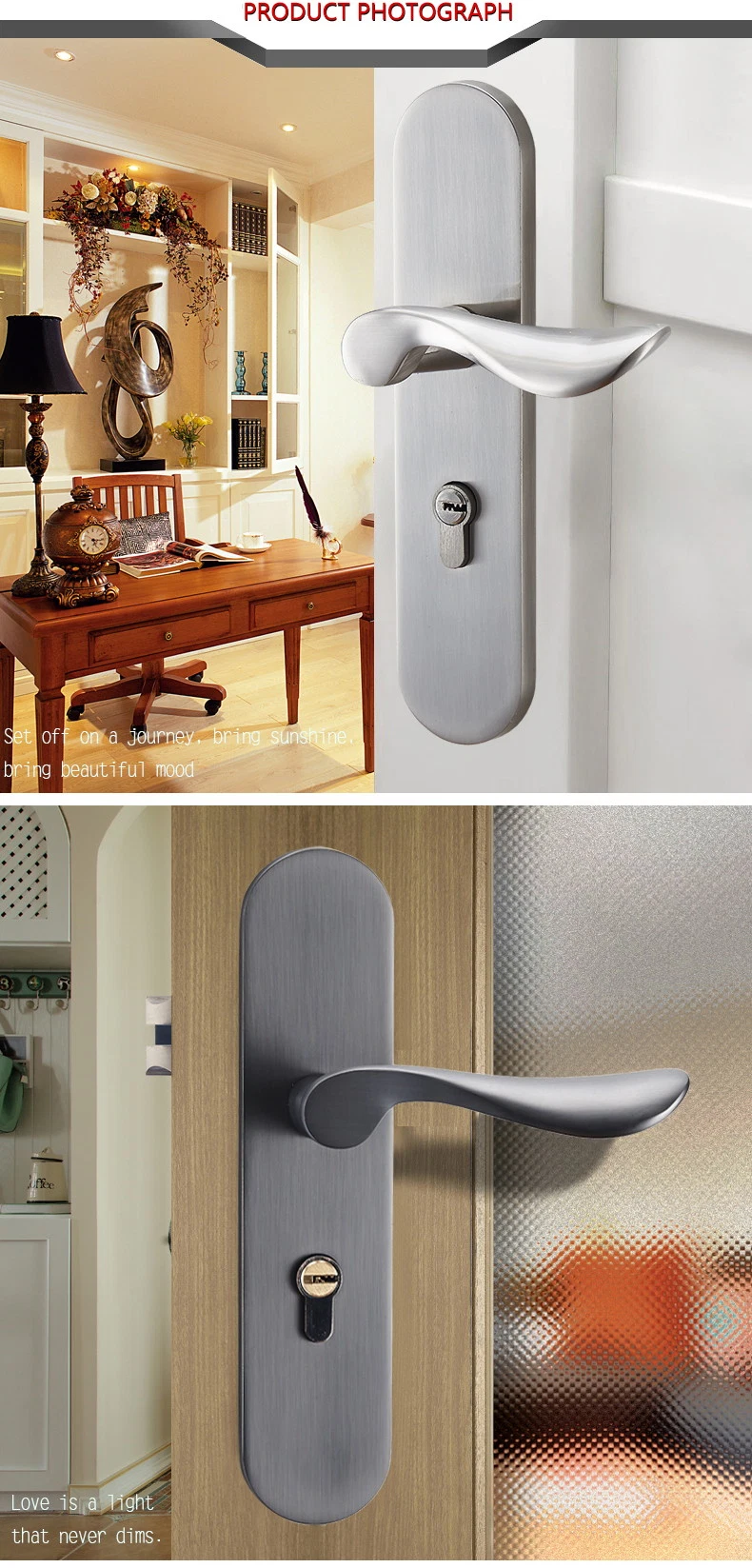 Most Popular Front Bedroom Zinc Alloy Door Lock with Key