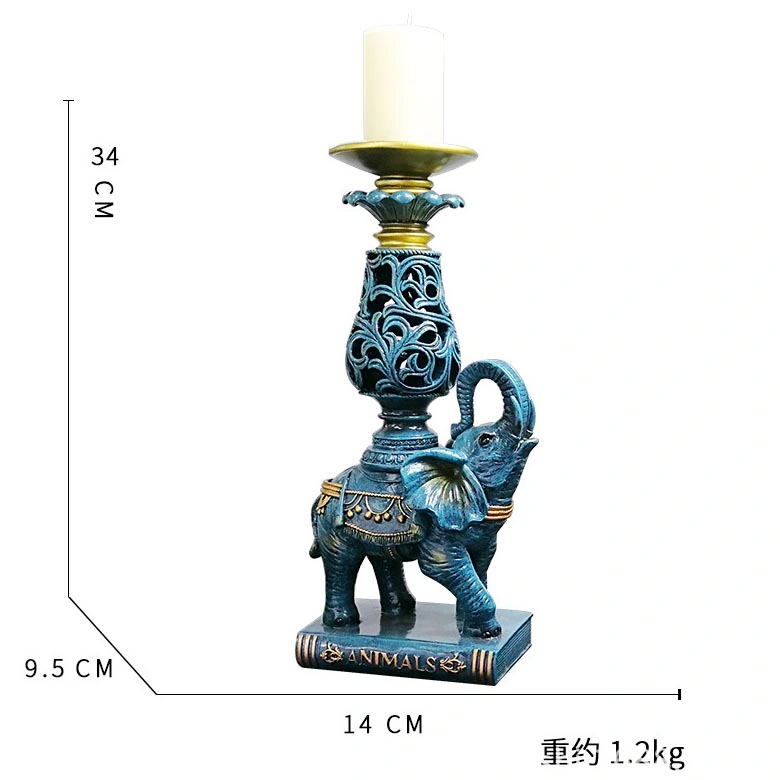 Classic and Noble Design Resin Elephant Figure Candle Holders for Home Coffee Table Decor