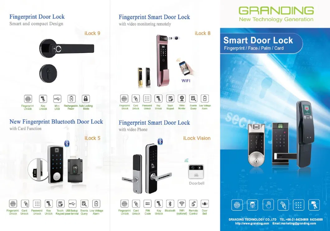 Smart Touch Screen and Bluetooth Fingerprint/ RFID Lever Lock