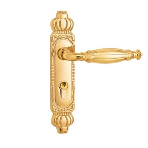 European Style Design High Quality Gold Door Handle Door Lock Brass Door Handle Lock