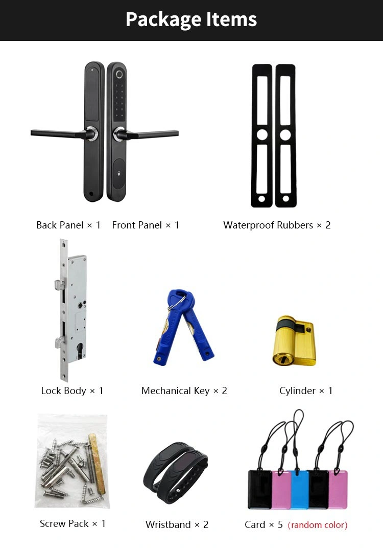 Jcf3366 Aluminum Alloy Tuya Smart Fingerprint Lock with 3585 Mortise