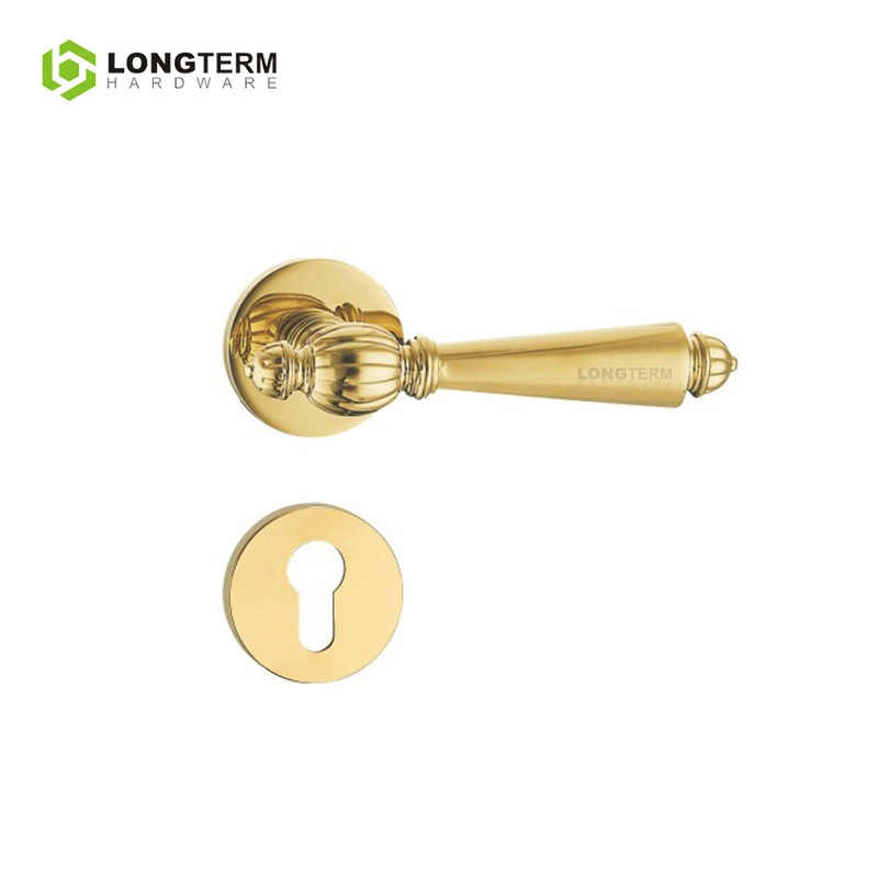 Zinc Alloy Wooden Hotel Bedroom Entry Door Handle European Lever Lock Set