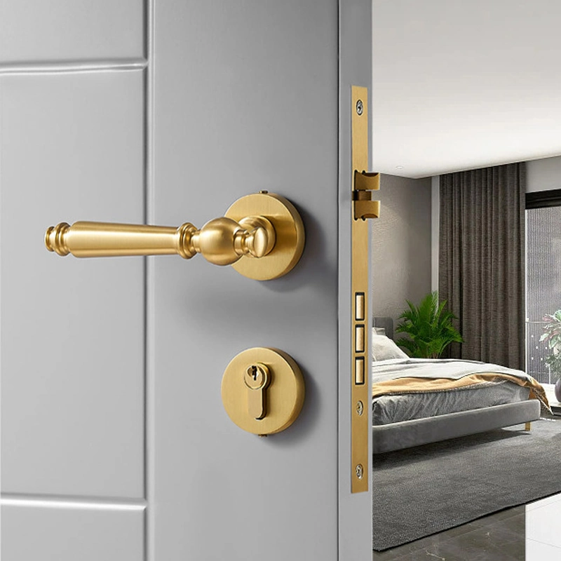 High Quality Bedroom Brass Door Lock All Copper Door Handle