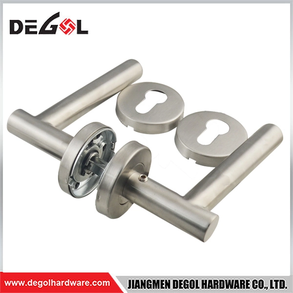 Main Design Lever Door Handle Lock Set Stainless Steel for Wooden Door