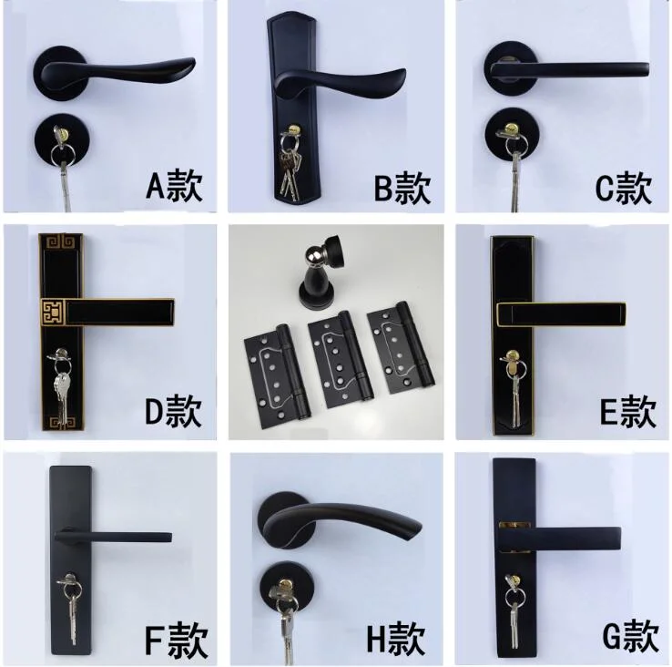 European Home Interior Decoration Bedroom Aluminum Hardware Handles Lock Set and Door Handle