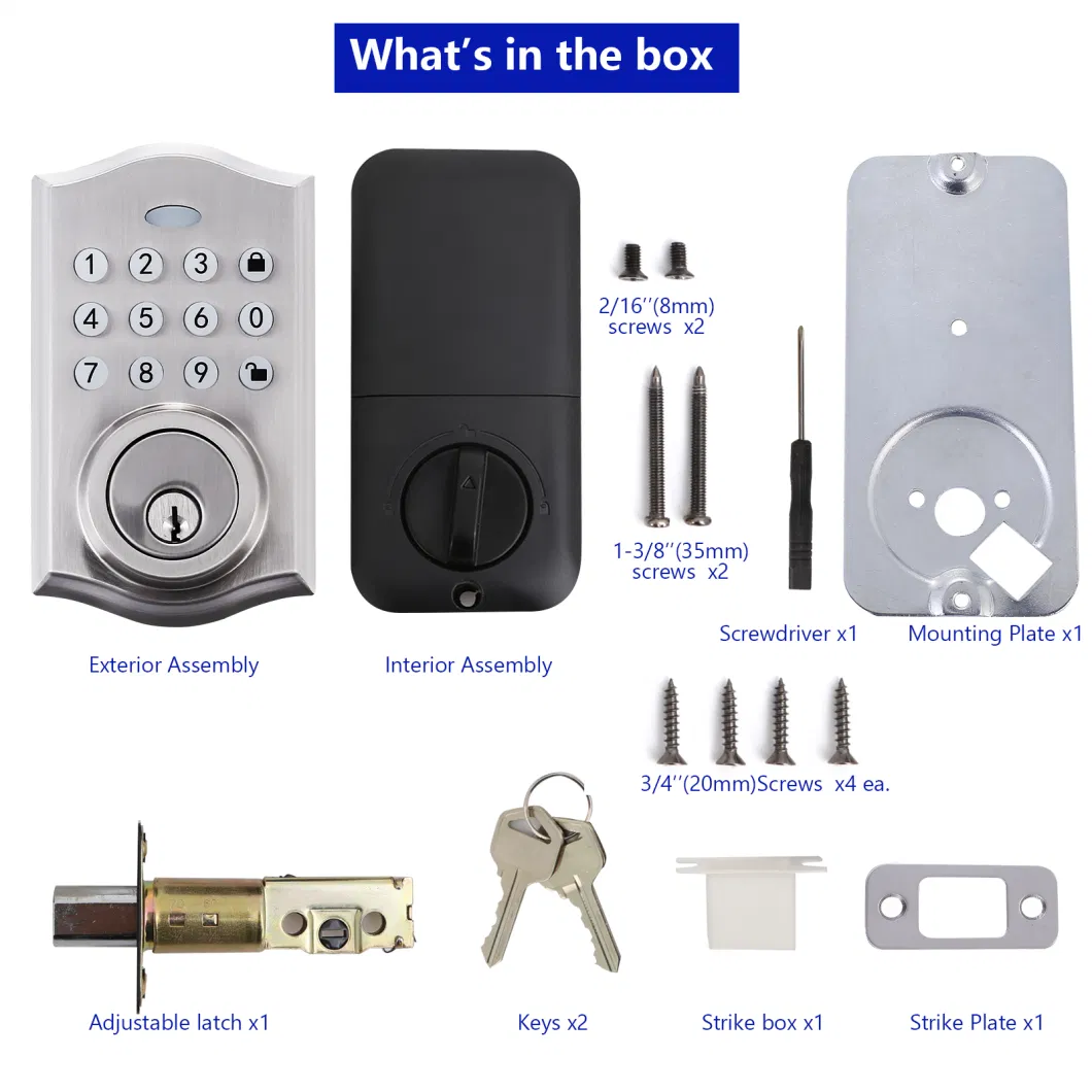 Front Door Handleset Smart Deadbolt Keyless Door Handle Key Lock Combination Lock Zinc Alloy Satin Nickel