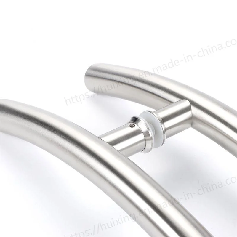 High Quality Stainless Steel Shower Room Door Mirror Satin Curved Glass Door Handle