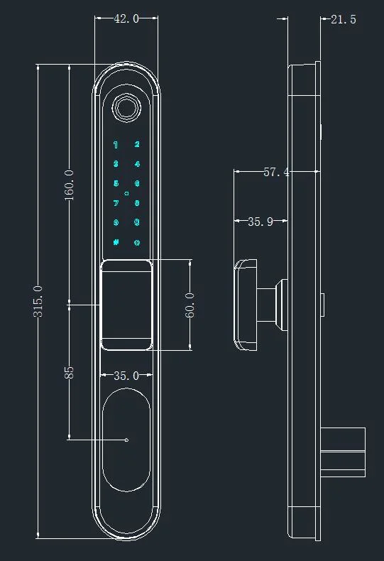 Apartment Keyless Security Electronic Fingerprint Lock with Tuya APP