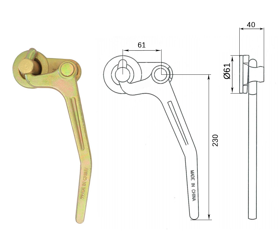 China Factory Hot Forging Transport Truck Trailer with Handle Yellow Zinc Container Door Lock