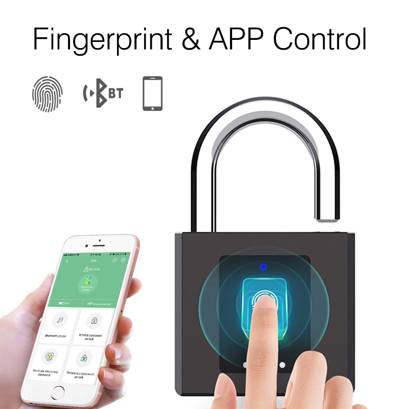 Finger Thumb Print Electronic Zinc Alloy Keyless Security Mini Touch Pad Luggage Cabinet Fingerptint Smart Padlock Locks