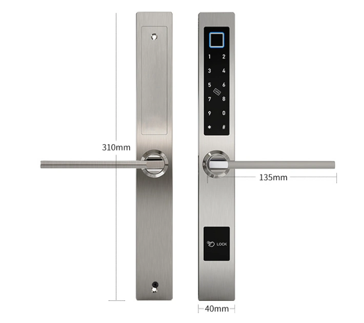 European Slim Electronic Fingerprint Lock with Ttlock APP for Sliding Door