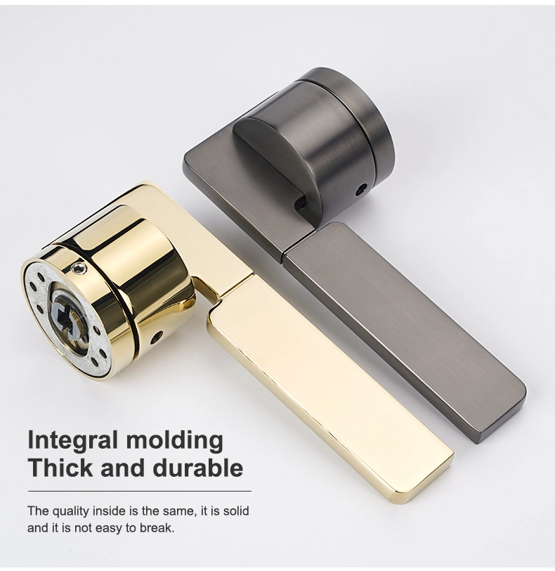 European Style Luxury Zinc Gold Straight Bar Door Lock Hardware Interior Door Handle