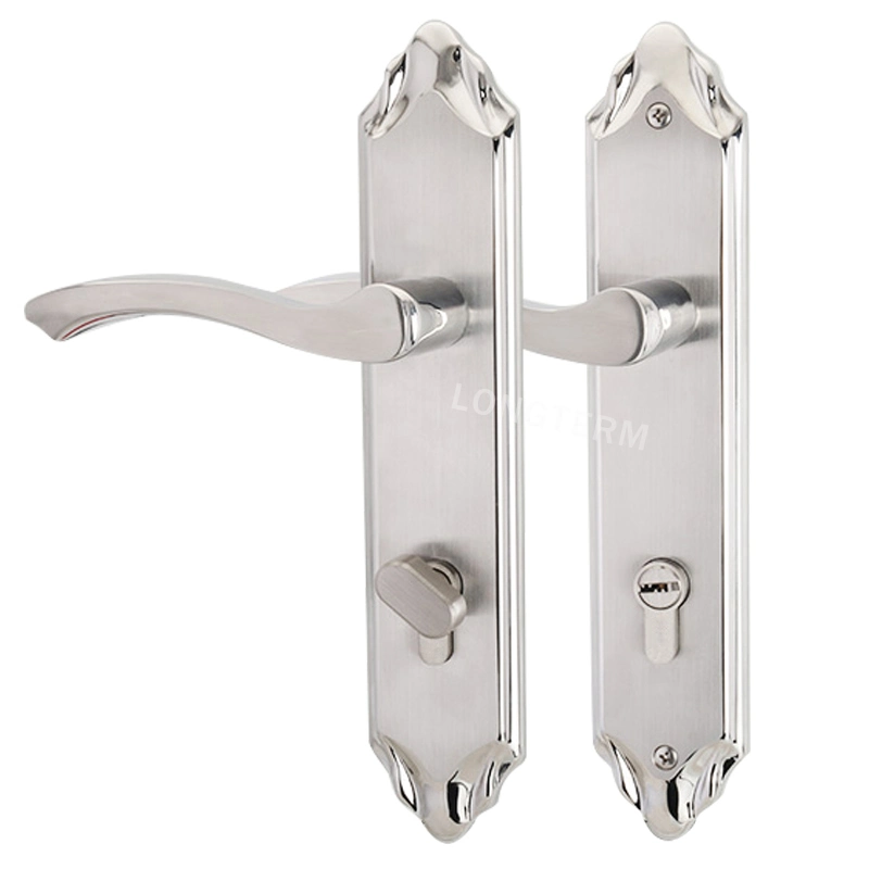 Door Hardware Wave Lever on Plate Panel Door Locks for Wooden Doors