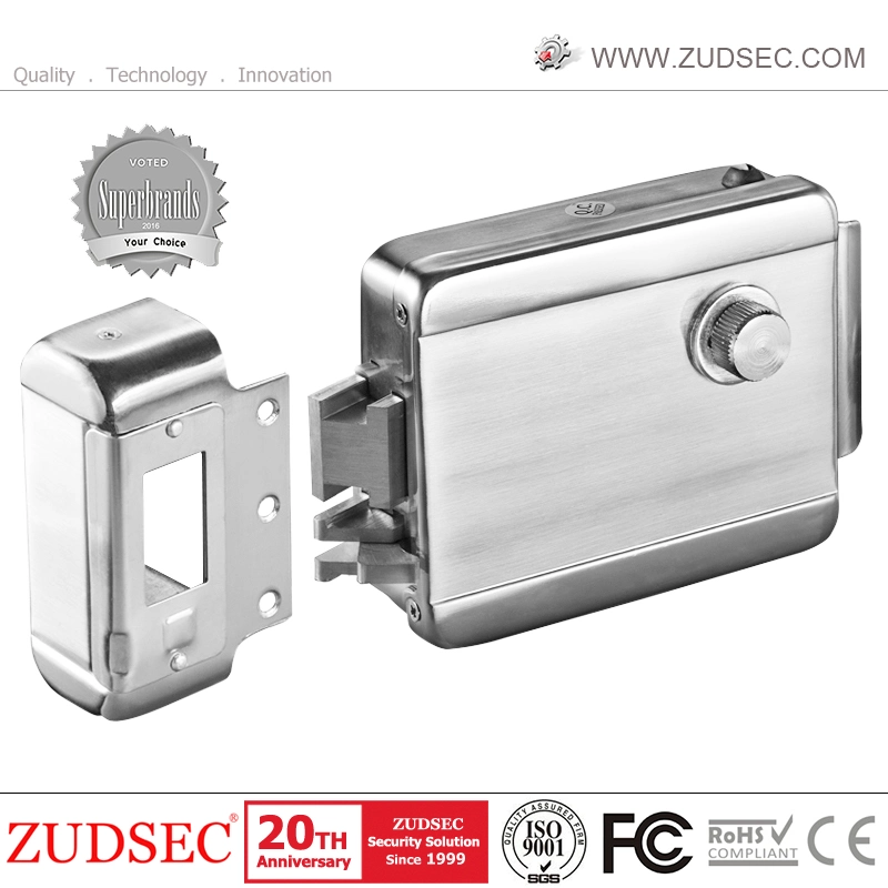 High Quality 12V Double Cylinder Right Open Smart Electric Rim Lock, Entry Door Lock