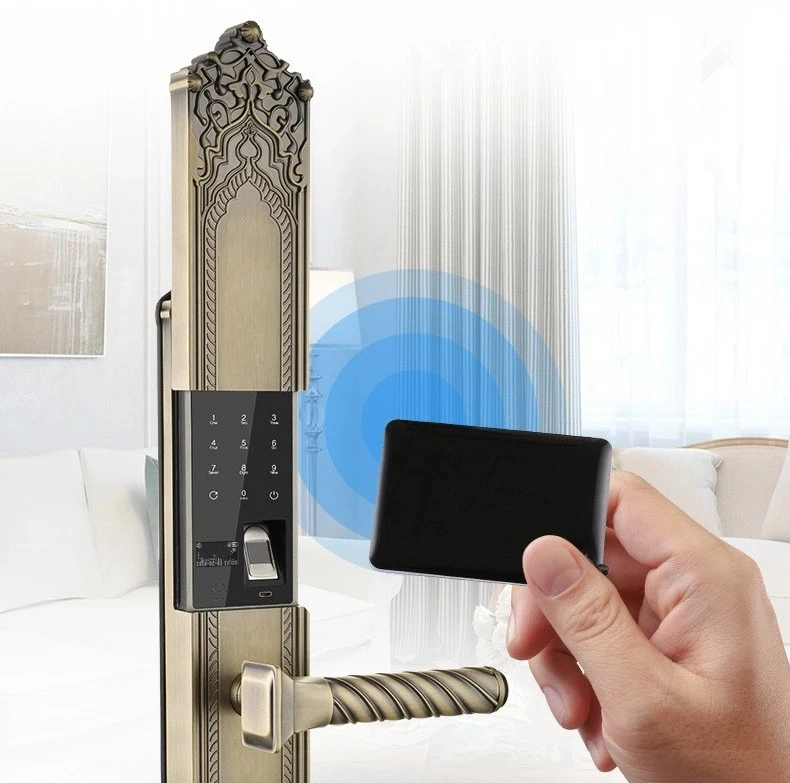 Luxury Fingerprint Passward Entry Door Handle Keyless Smart Lock