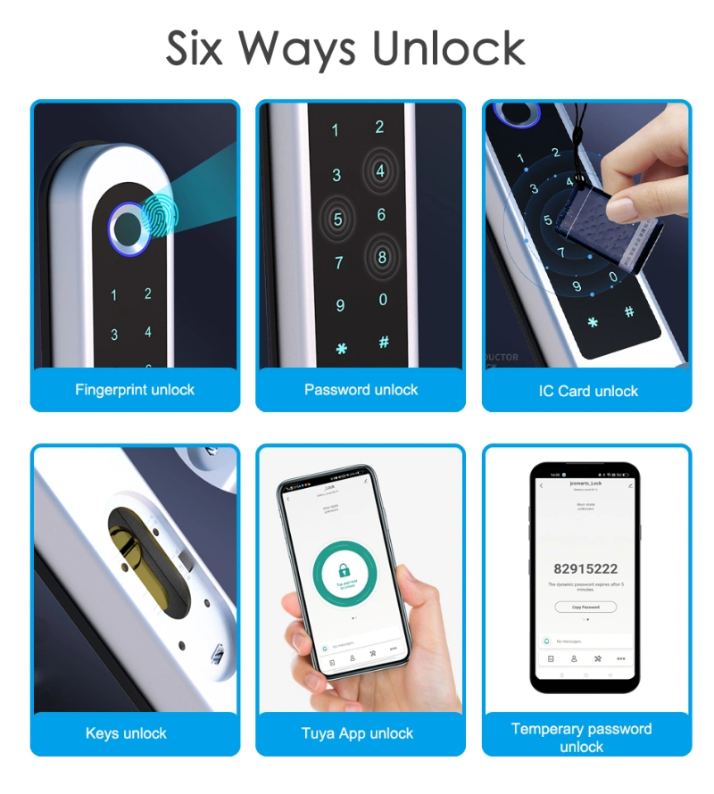 IP54 Waterproof Tuya Smart Electronic Biometric Fingerprint Lock