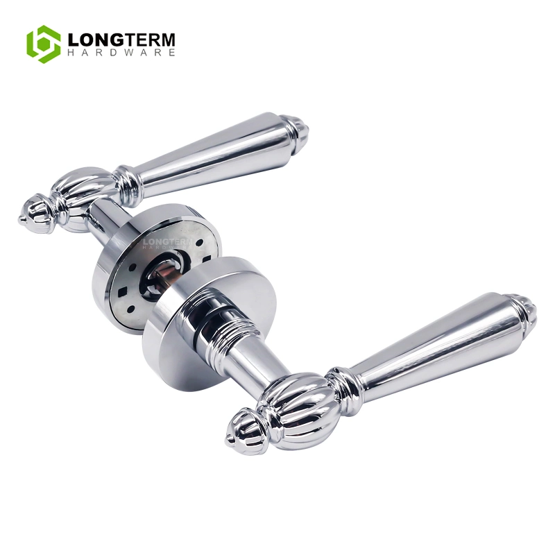 Zinc Alloy Wooden Hotel Bedroom Entry Door Handle European Lever Lock Set