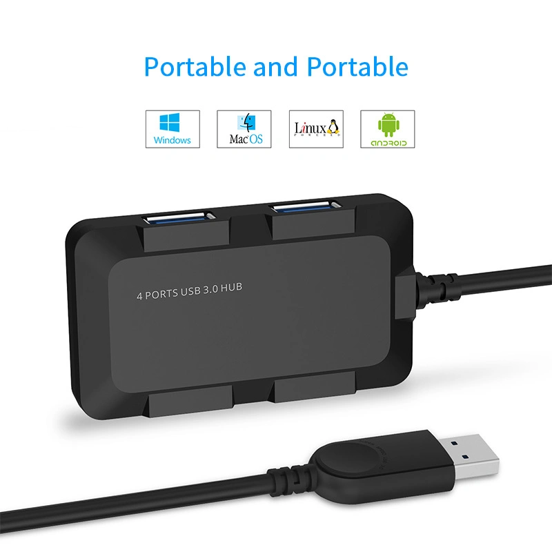 High Speed USB 3.0 4 Port Hub Portable USB 3.0 Hub 5gbps