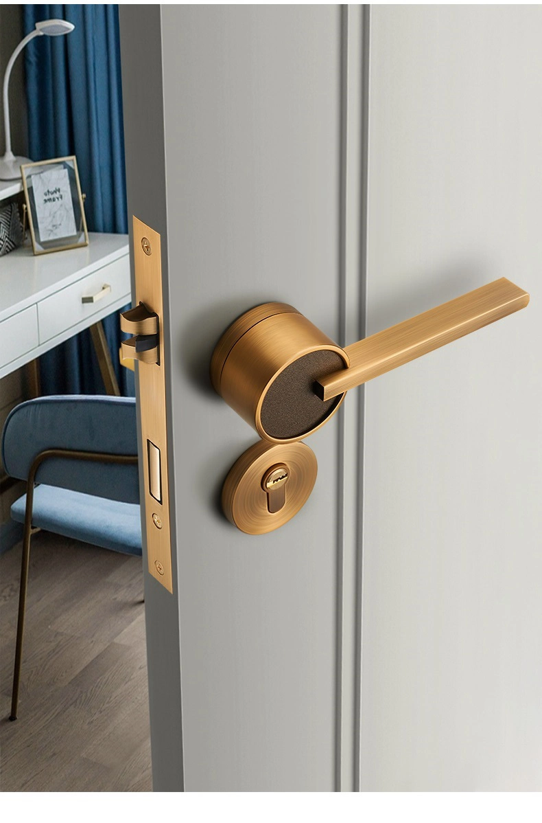 New Design Zinc Alloy Coffee Bedroom Interior Door Handles Lock Body Wooden Door Handle and Interior Lock Bedroom Wooden Door Handle Lock