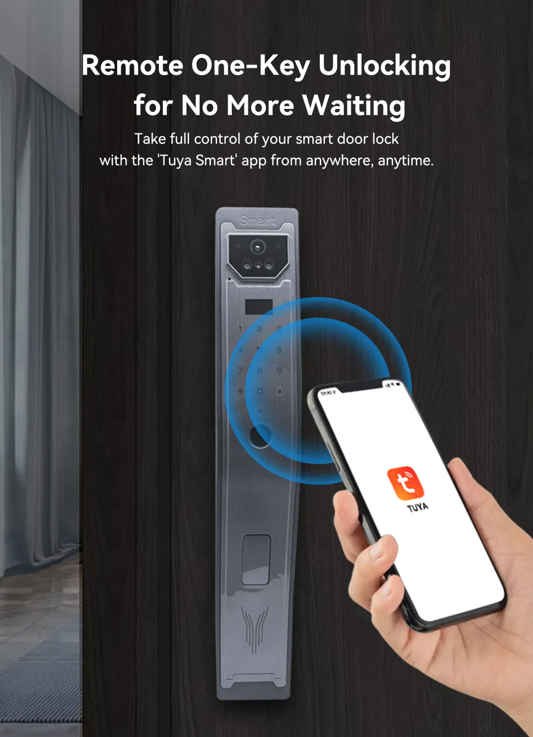 Hot-Sale 3D Face Recognition Fingerprint with Tuya APP Smart Door Lock