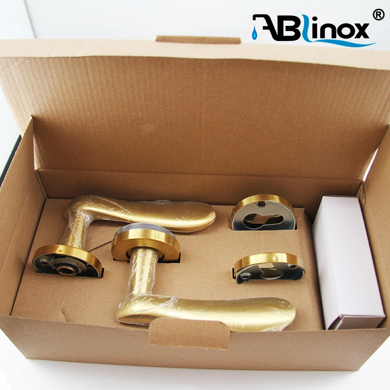 High Quality Stainless Steel Satin Gold Door Lock Plate Handle