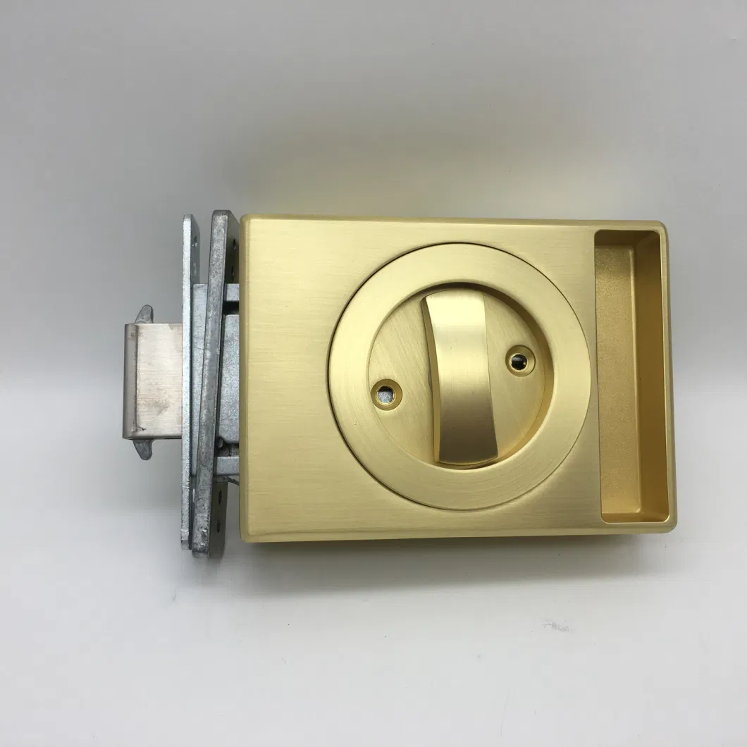 Slim Sliding Door Accessories Gold Finish Zinc Alloy Sliding Handle Flush Handle with Lock