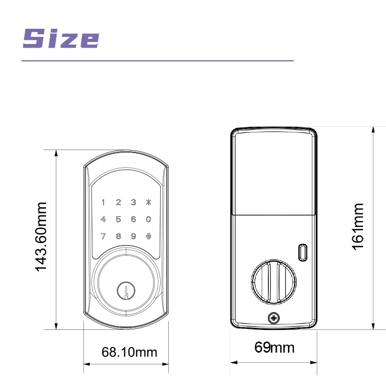 WiFi Smart Digital Lock Keyless Deadbolt Lock Serraduras Digitales Electric Handle Front Door Lock with Keypad