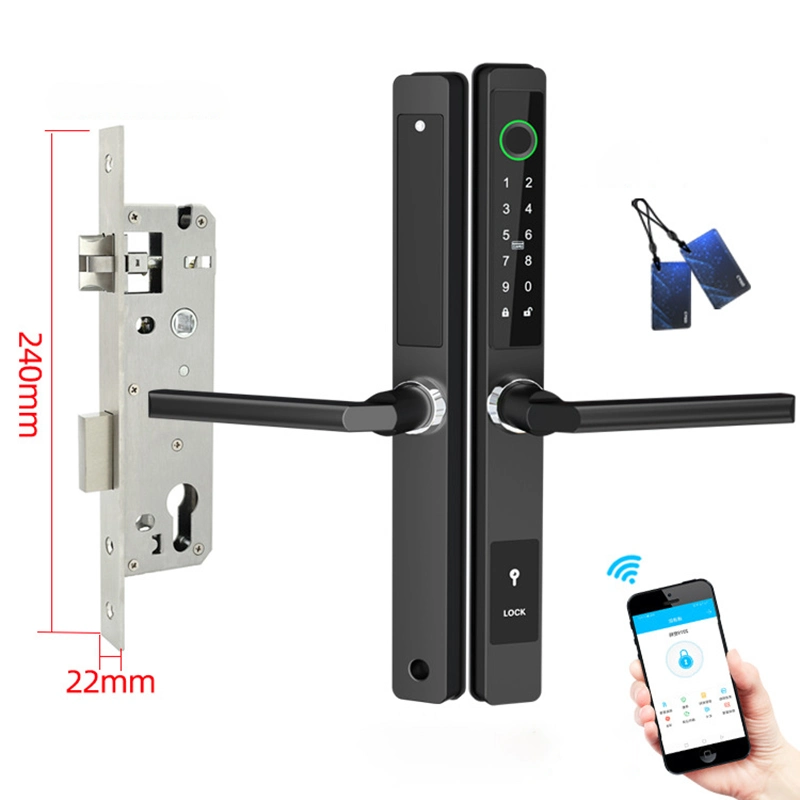 Waterproof Intelligent Biometric Smart Home Locks WiFi Deadbolt Outdoor Gate Sliding Hook Smart Aluminum Door Lock