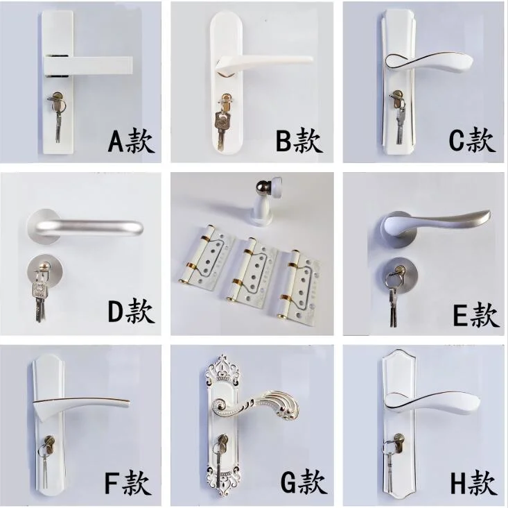 European Home Interior Decoration Bedroom Aluminum Hardware Handles Lock Set and Door Handle