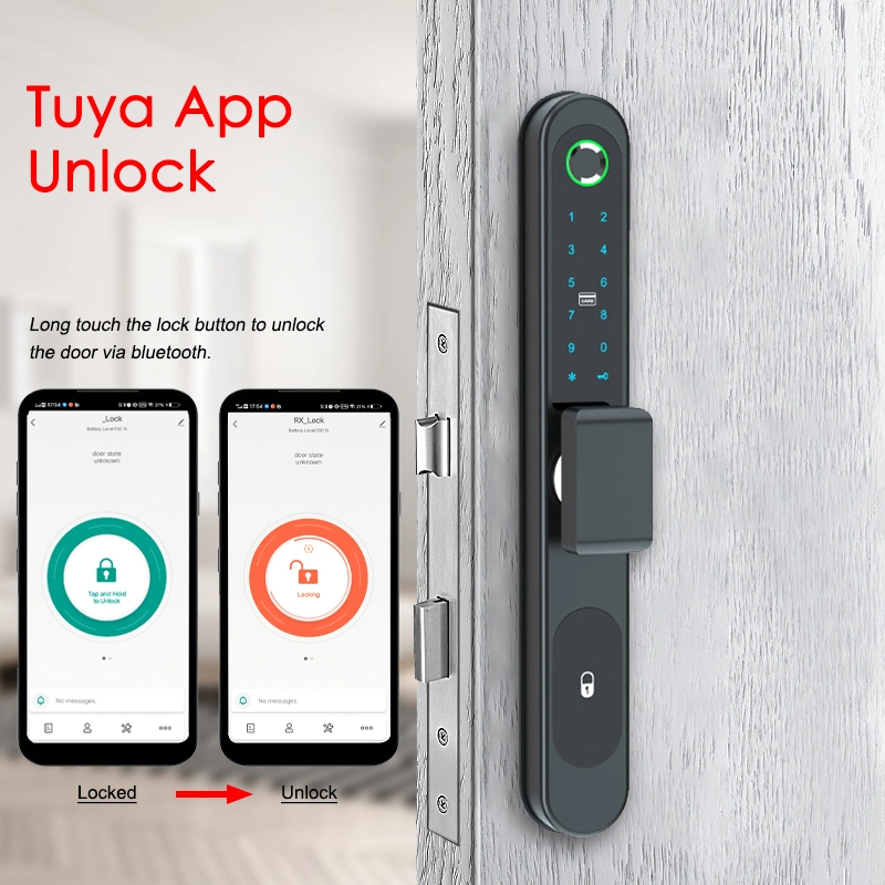 IP54 Waterproof Tuya Smart Electronic Biometric Fingerprint Lock