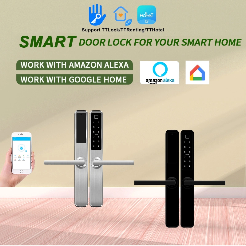 Ttlock APP Smart Lock Fingerprint Door Lock with 2885 3585 4585 EU Standard Mortise for aluminum Doors Sliding Doors