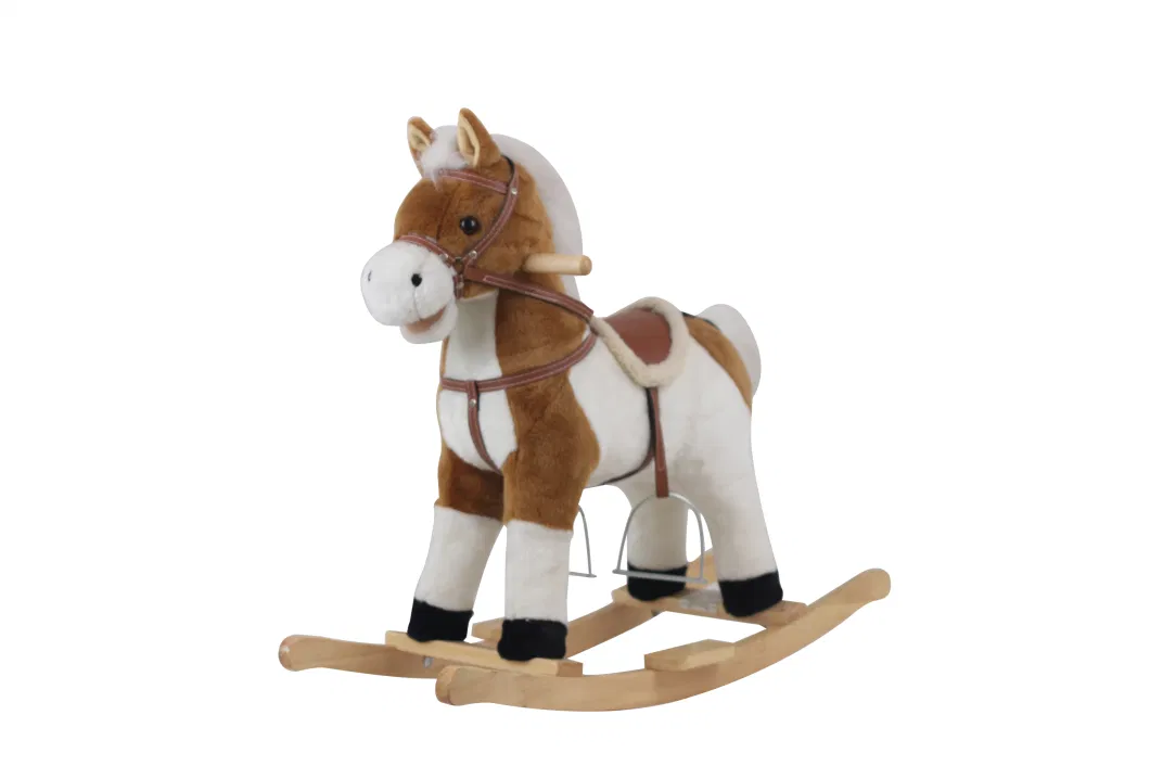 Wholesale Toddler Rocking Chair Trojan Rocking Horse Plush Dolls Wooden Riding Rocking Horse Plush Toys