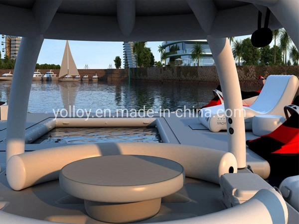 Floating Island Inflatable Boat Tent Sun Shelter Lounge Platform for Yachts