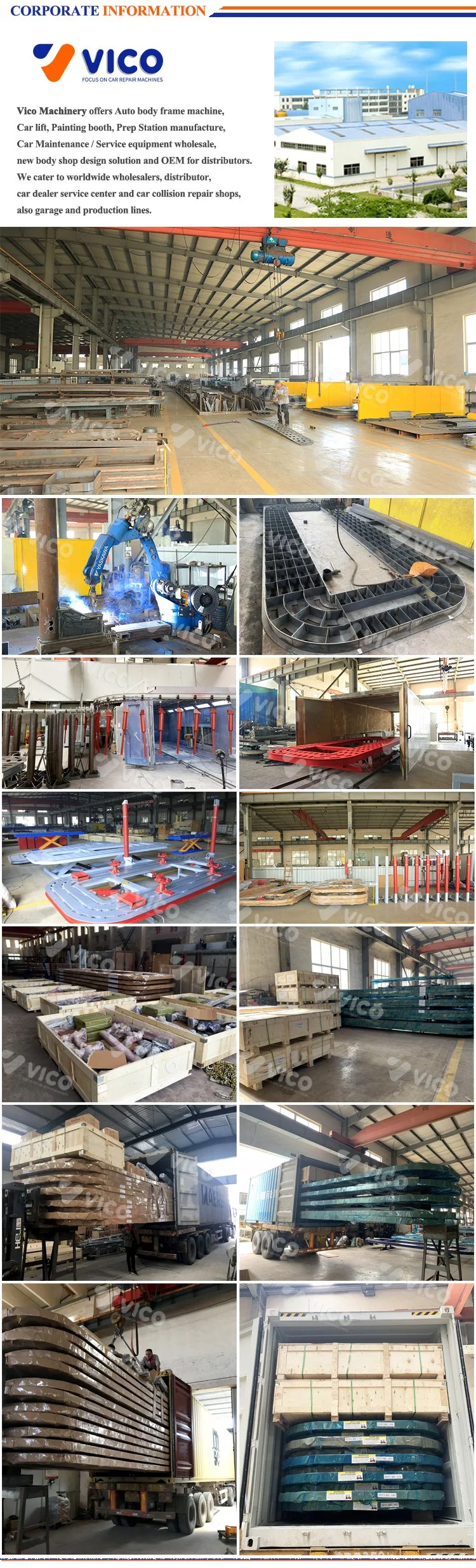 Vico Factory Customization European-Style Frame Type Working Platform for Car Body Repair Auto Body Frame Bench