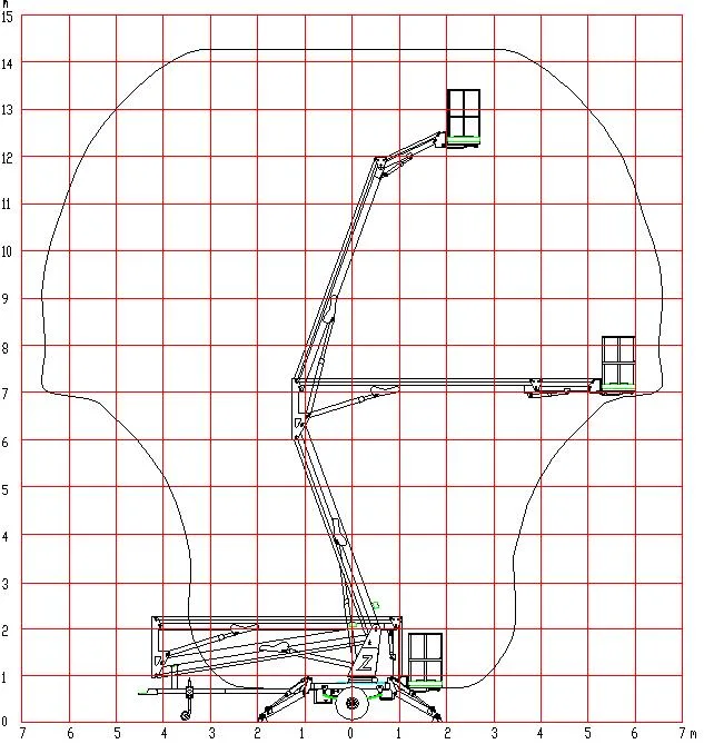 Electric Articulated Cherry Picker Boom Lift Aerial Working Platform Work Height 22m