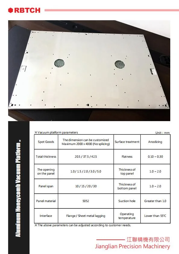 Aluminium Honeycomb Vacuum Adsorption Platform in Printing Machinery Industry.