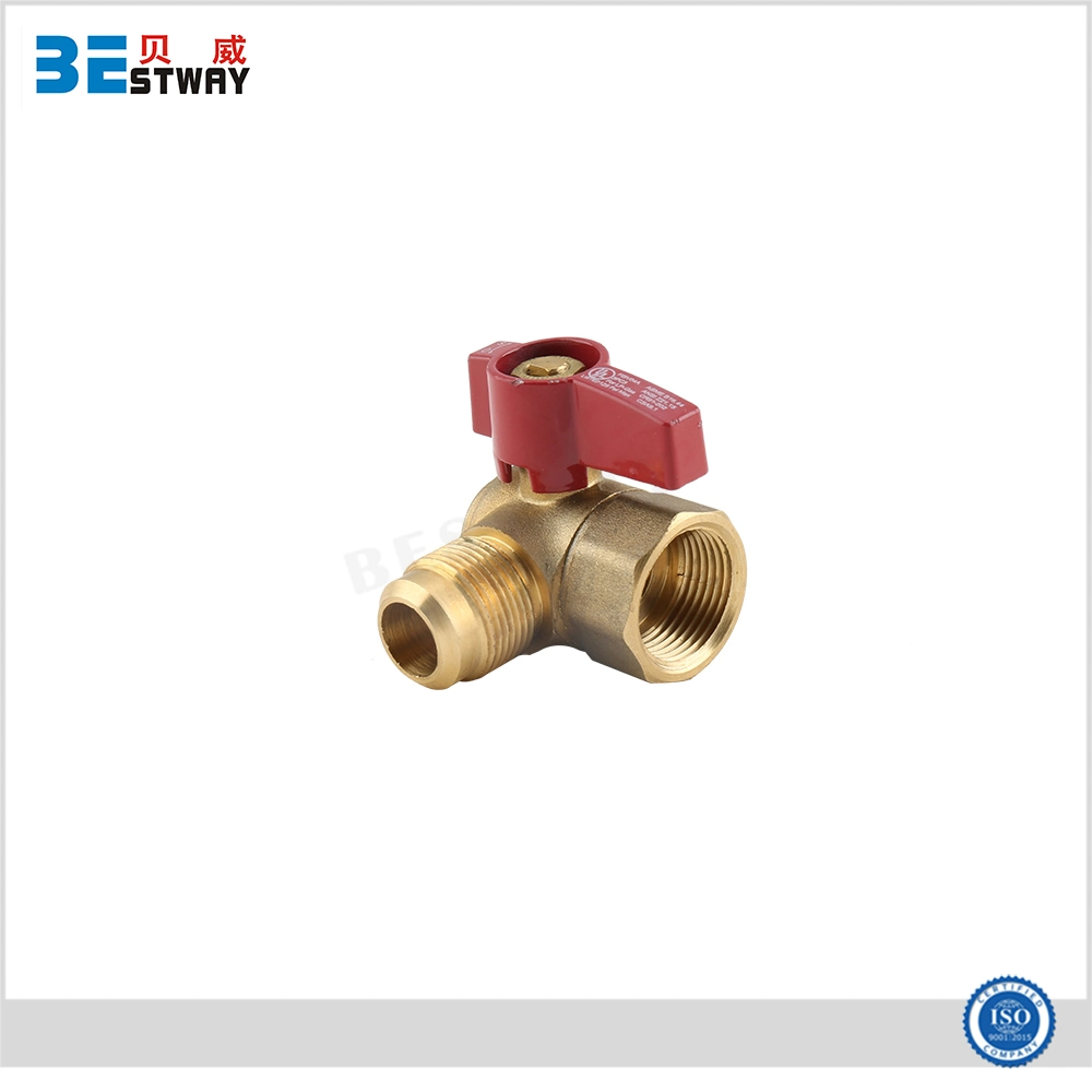 Brass 90 Degree Angle Type Gas Ball Valve with CE