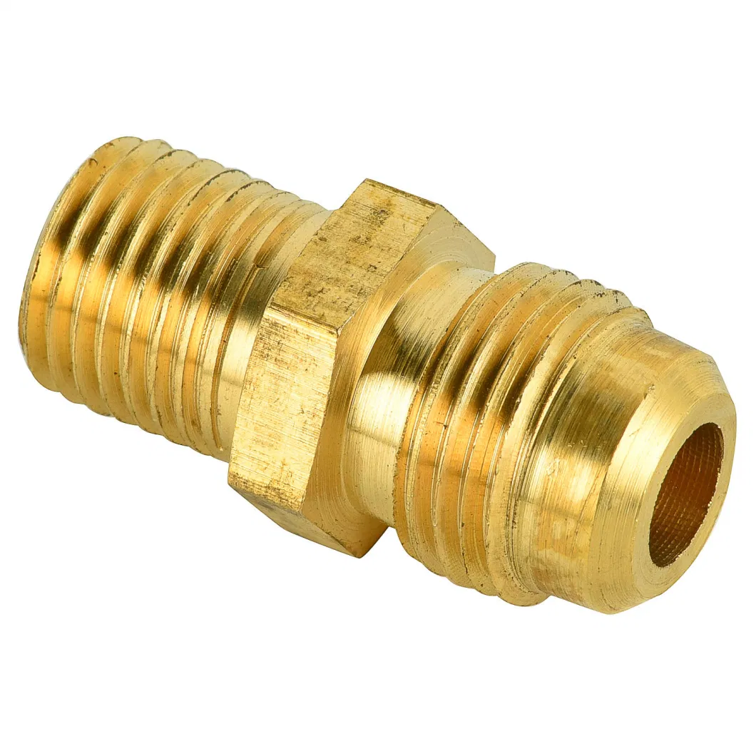 Connector Tee Mpt to 45&deg; Flare to 45&deg; Flare Brass Fitting Adapter