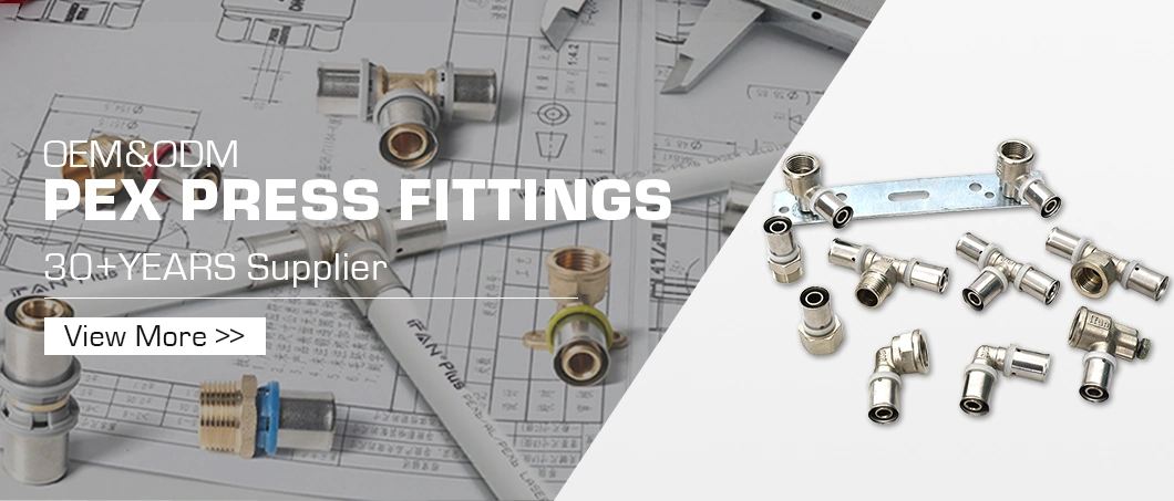 Ifan Fittings Pex 1/2&quot; Double Female Elbow Brass Press Fittings