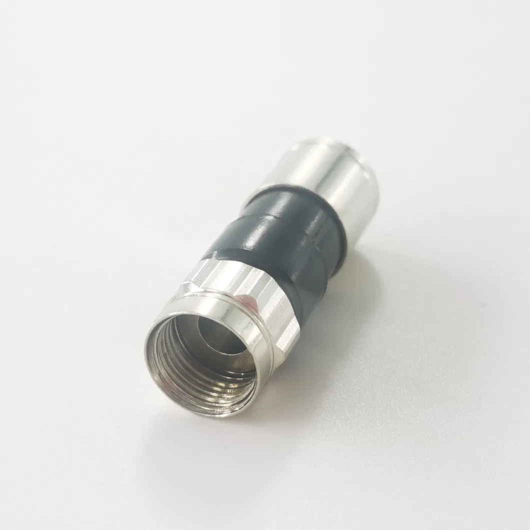 75ohm Brass Made F Compression Type RF Coaxial Connector for RG6 Cable