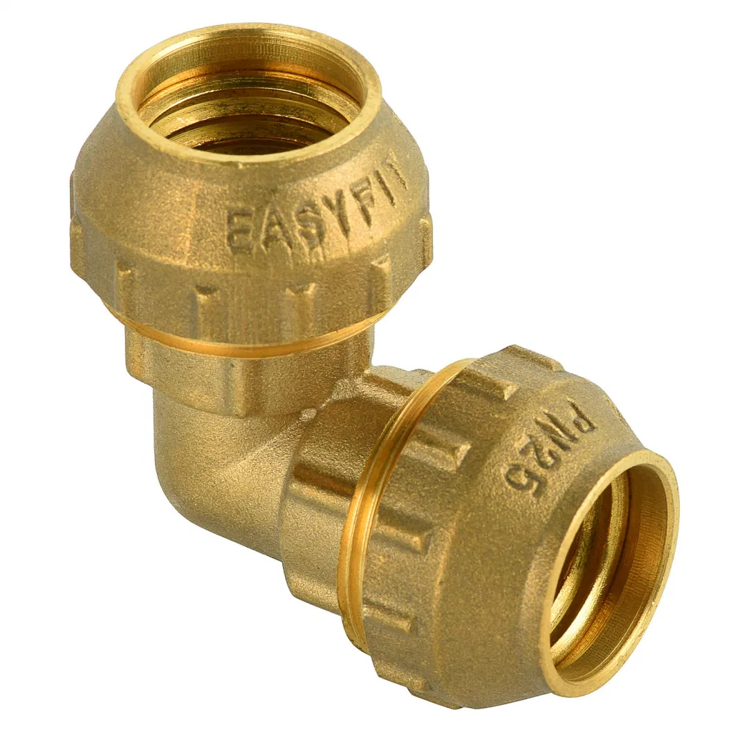 Brass Straight Union PE Compression Fittings for PE Pipe