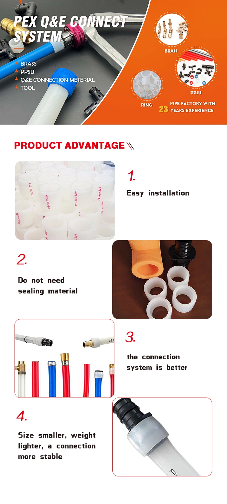 Ritable Pex 3/4 Ring for Underfloor Heating Pipe Connection