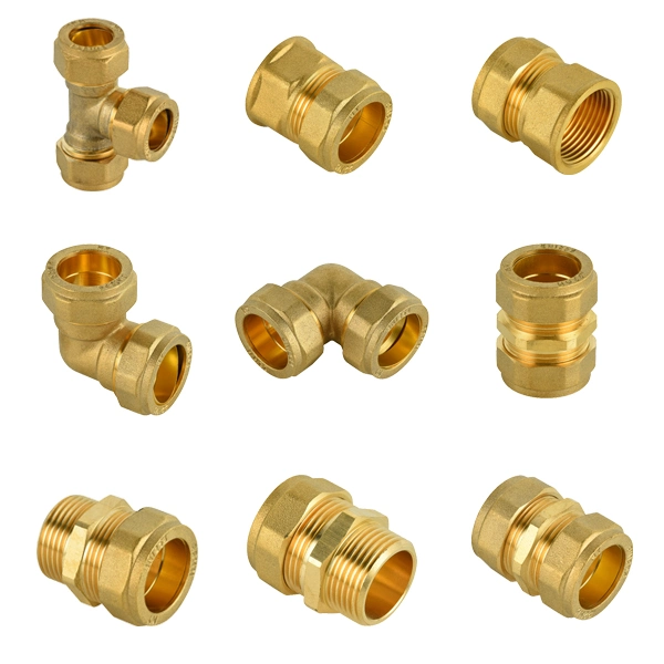 Brass Female Coupling Compression Fittings, Brass Fittings for Copper Pipe