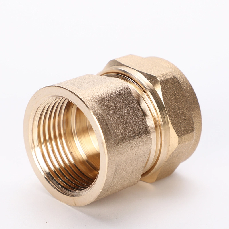 Brass Compression Female Thread Coupling Fitting for Copper Pipe