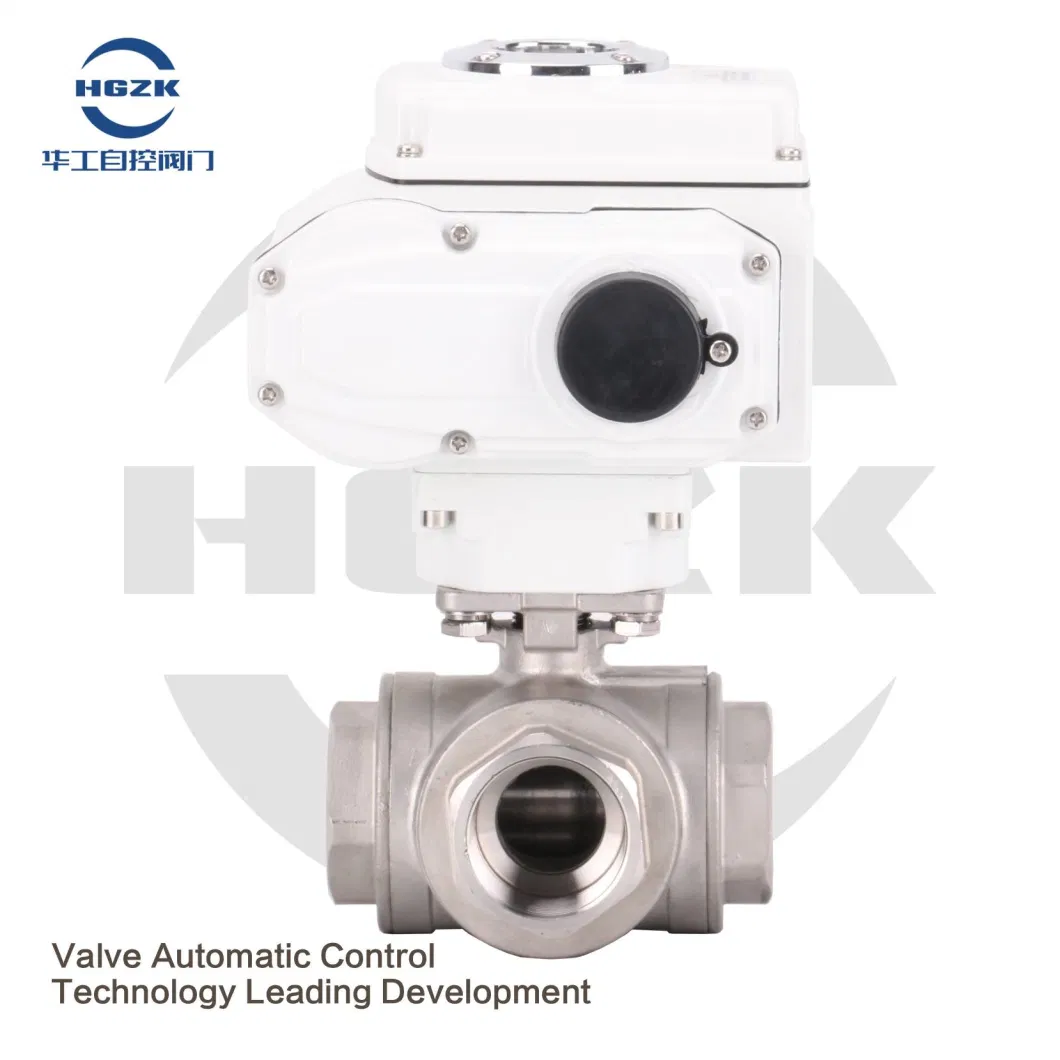 3 Way L T Port Electric Actuated Water Control Valve