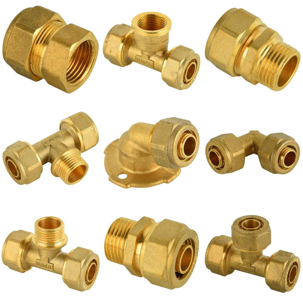 OEM Factory Direct Ninety Degrees Elbow Brass Female Tee Pex Aluminum Pex Fitting Brass Compression Fittng